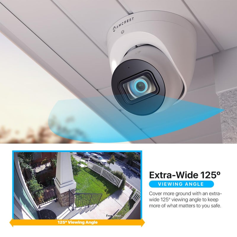 Amcrest Analog 4K Outdoor Security Camera, Turret 8MP @15fps CCTV-Coax-BNC, 65ft Night Vision, 125Â° Angle, Built-in Mic, White (AMC4KDM28-W-V3), (Not an IP Camera) DVR Required, Not Included - Image 5